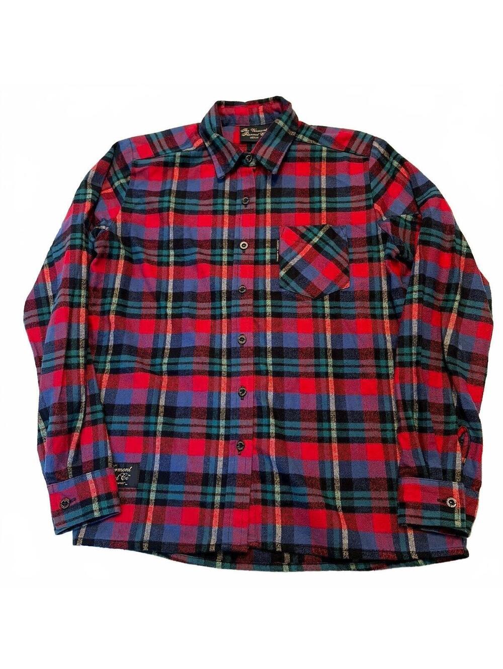 The Vermont Flannel Co Shirt Medium Red Plaid Organic Cotton Flannel Medium USA